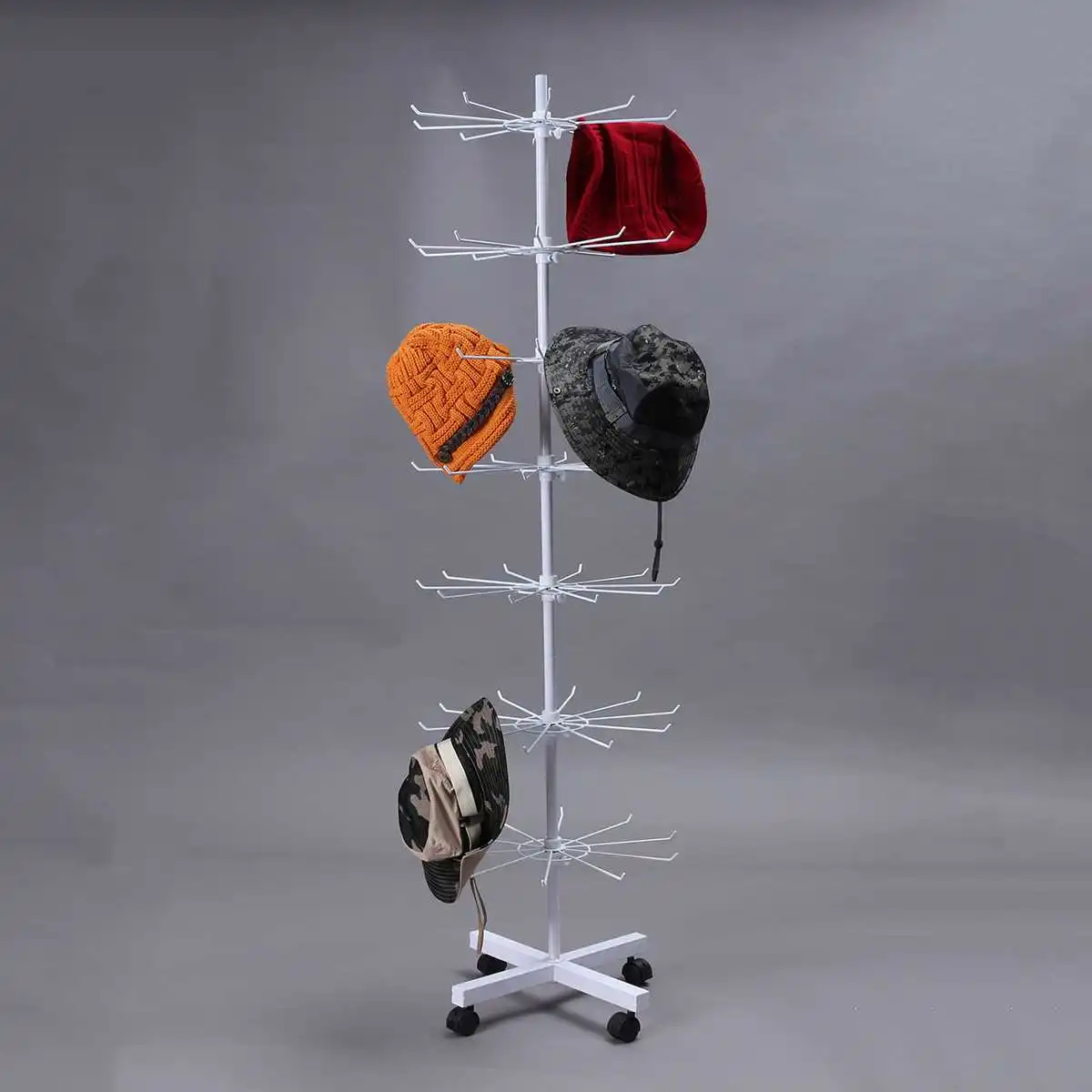 

7 Tiers Rotating Rack Socks Hat Cap Display Stand Hanger Wig Scarves Bracelet Pendant Storage Holder Shelf Rack Shelves