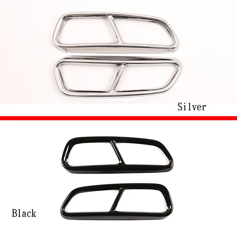 Car Tail Throat Pipe Modified Cover For Audi A6 C7 16-18 stainless steel Car Exhaust Tail Pipes Decoration Frame Car Accessories