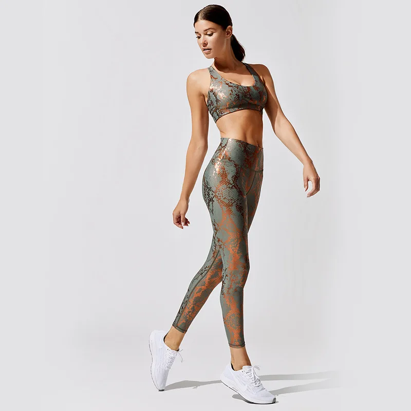 Snake Print Suit for Fitness Women 