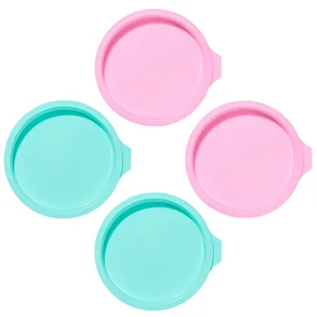 

4pcs Rainbow Cake Molds Silicone Molds Round Baking Dishes (Green Light Pink)