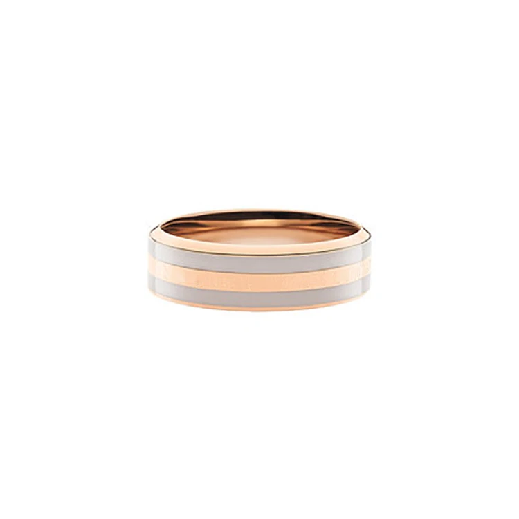 rose gold gray Кольца из розового золота Мода мужская из титановой стали для женщин пара серебряные кольца из розового золота керамическая Роза классическое кольцо - Цвет основного камня: rose gold gray