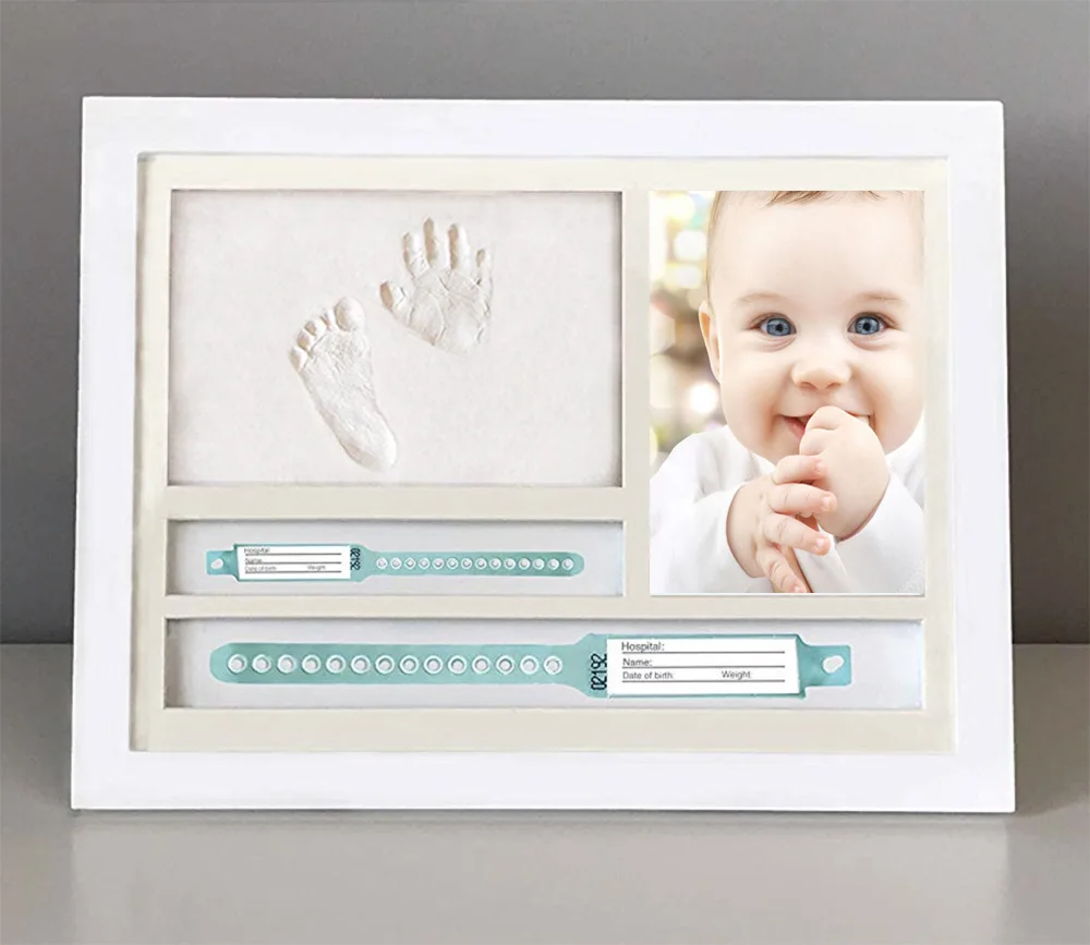 

INS Baby Handprint and Footprint Photo Frame Kit for Newborn Boys and Girls Record growth