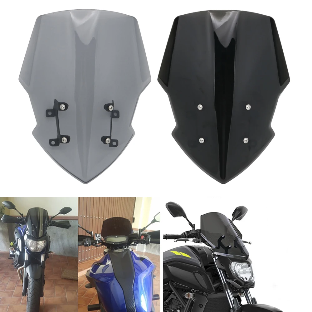 

For Yamaha MT07 2018 2019 Motorcycle Windscreen Windshield Deflector MT 07 FZ 07 FZ07 Shield Screen Protector With Bracket