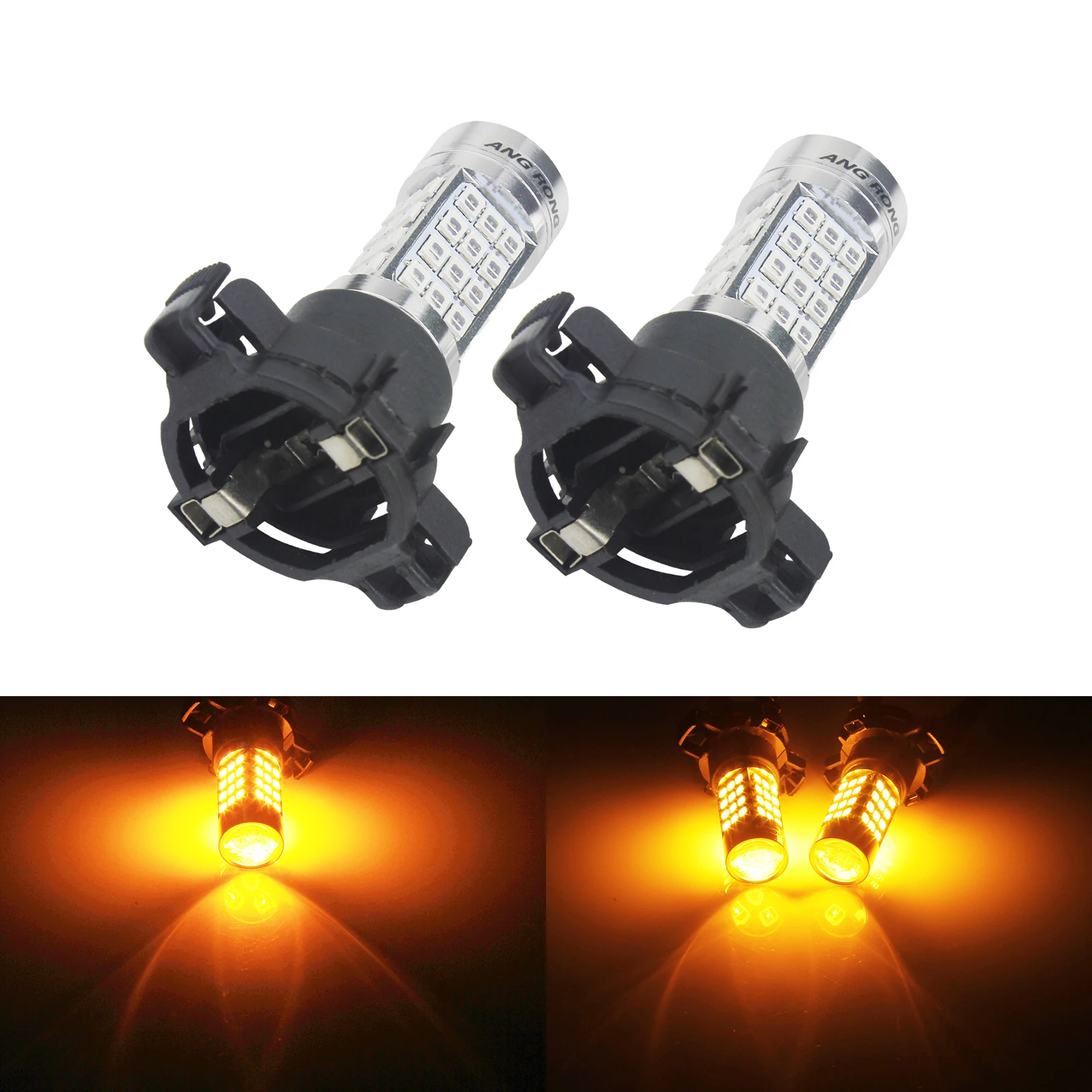 ANGRONG 2x Янтарный PY24W PSY24W светодиодный поворотный сигнал 45 Вт DRL для Audi Benz BMW