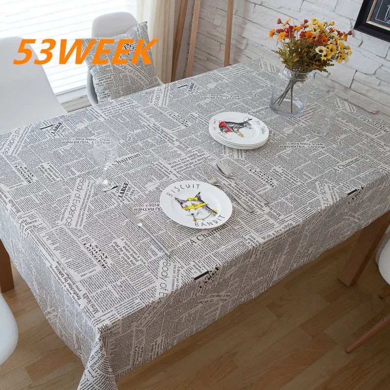 

Modern English Alphabet Simple Newspaper Cotton Linen Tablecloth English Alphabet Tablecloth Thicken Dirty Coffee Table Cloth