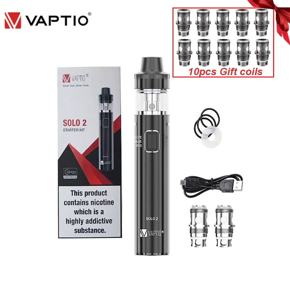 Стартовый набор для вейпа Vaptio SOLO2 3000 мАч со встроенным аккумулятором и баком 4 0/2 0