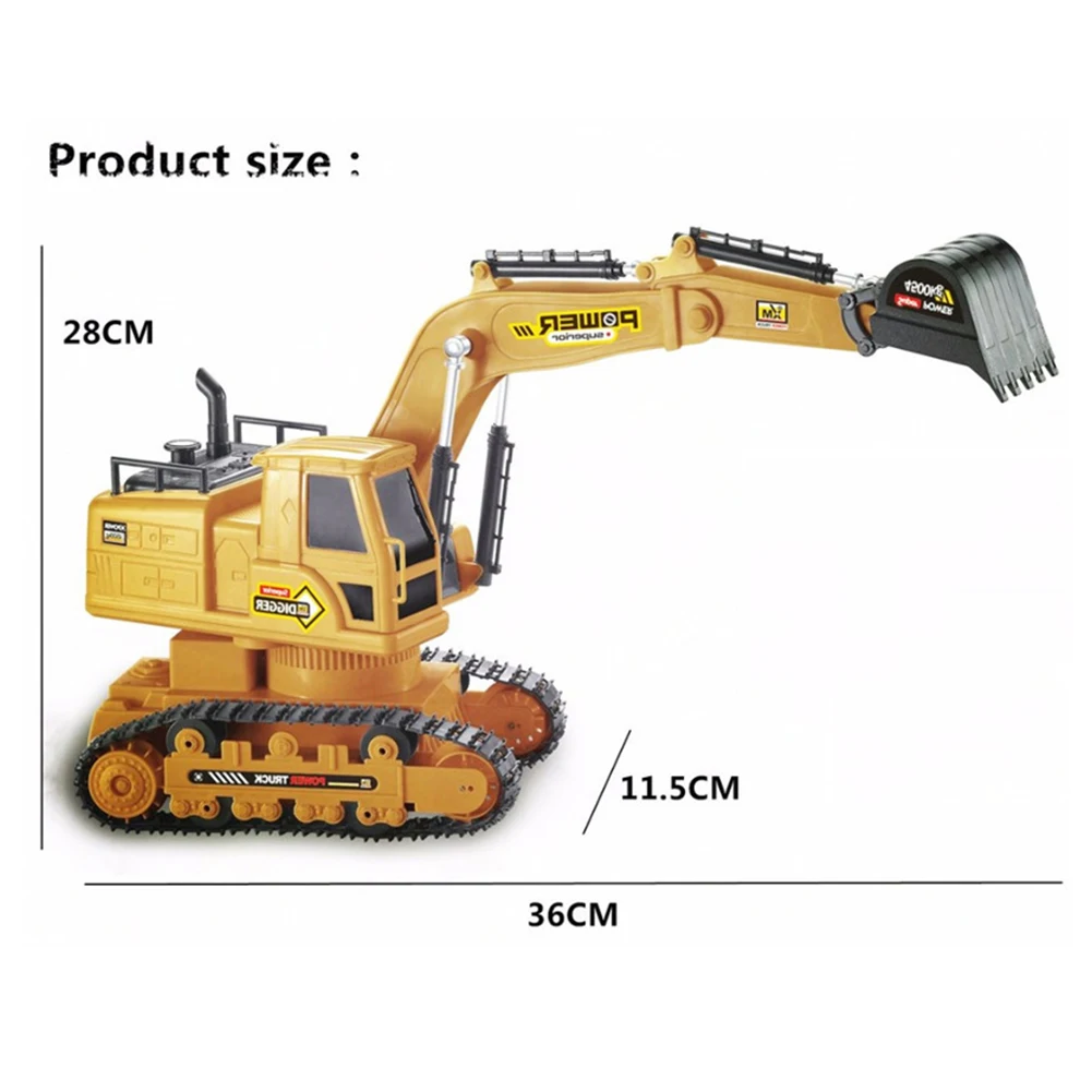 Портативный RC экскаватор грузовик перезаряжаемые моделирование мини детские игрушки подарки желтый 10 каналов строительство ABS Трактор модель