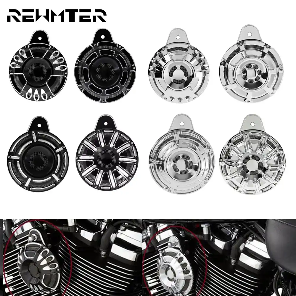 CNC cut edge cut black horn cover horns assembly touring For harley big