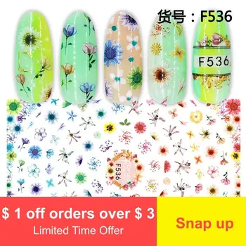

3D ultra-thin adhesive new spring nails transparent blooming flower flowers nail stickers nail supplies jewelry
