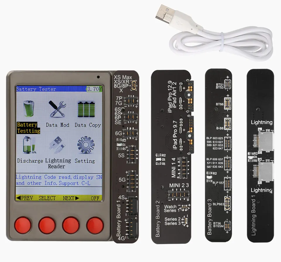 DIYFIX тестер аккумулятора телефона линия передачи данных кабель наушников диагностический инструмент для iPhone iWatch Android для iPad Проверка батареи