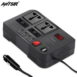 Convertisseur de puissance de voiture, 12V DC à 220V AC, chargeur 4usb, adaptateur de sortie 