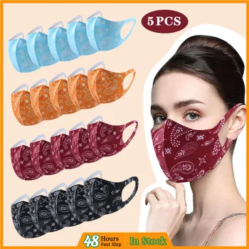

5pcs Adult mascarillas Washable Reusable Safety Air Fog Dustproof Anti-spitting Protective Personal Health Care Face Cover Masks