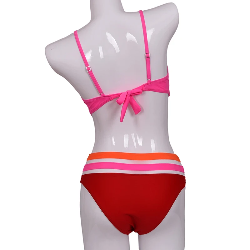 Riseado Push Up Bikini Set Mesh Swimwear Women Patchwork Swimsuits Sexy Biquini String Strap Beach Wear 2020 Summer Bikinis