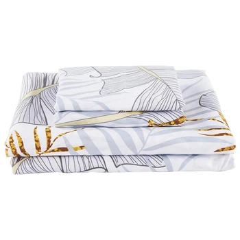 

3-Piece Classic Cotton Down Quilt Set High Cotton Quilt Cover Zip Closure Angle Tie Brushed Quilt Cover