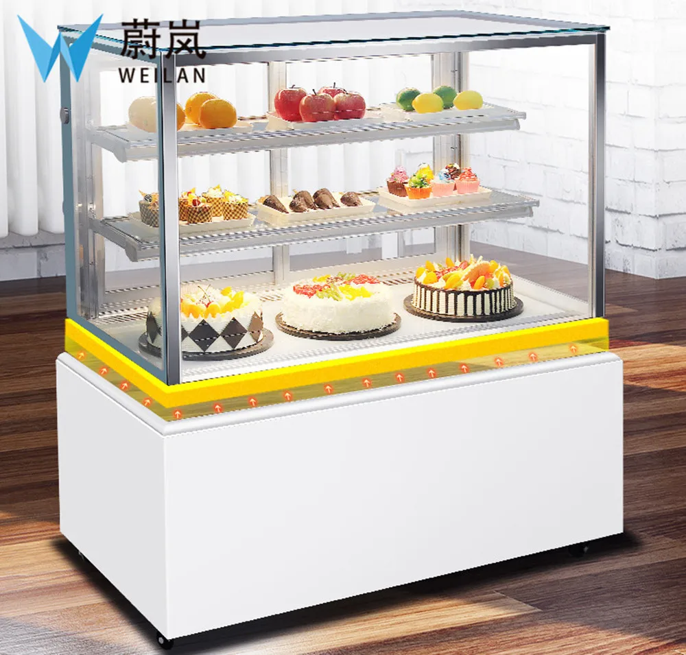 

New Right Angle 0.9M Commercial Refrigerated Pie Bakery Cake Sandwich Display Showcase