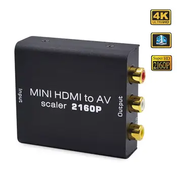 

Mini HDMI 1.4b to AV 4Kx2K 1080P to 3RCA CVBS Video Audio Converter Adapter