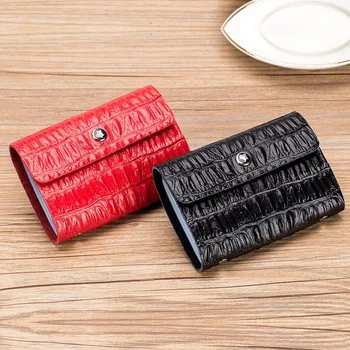 

Card holder crocodile pattern 26 multi-card position cowhide Large capacity ID lady cowhide bank card holder personality