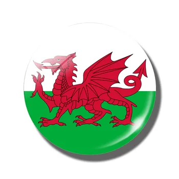 

Wales Flag Souvenirs Fridge Magnets The Red Dragon Magnetic Stickers for Refrigerator Cymru Crystal Glass Cabochon Home Decor
