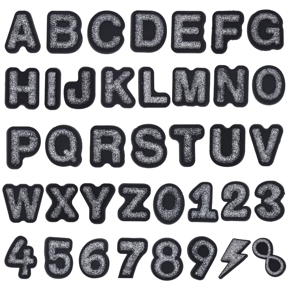 Croc Shoe Charms Alphabet Letters A - Z Multicolour Glow in Dark