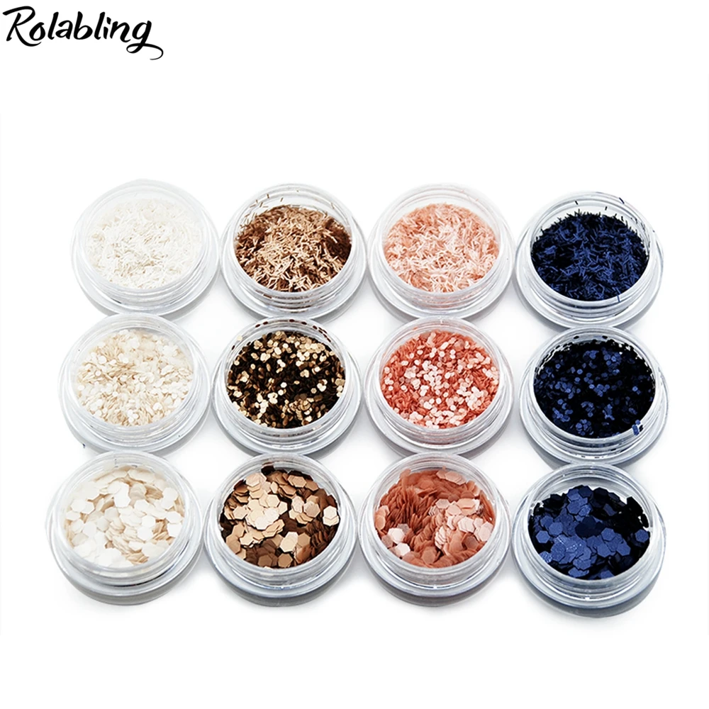 

Matt Nail Glitter Powder 4 Color 3 Styles Glitter Powder DIY Chrome Pigment Glitters Sequins Dust 3D Nail Art Gel Decoration