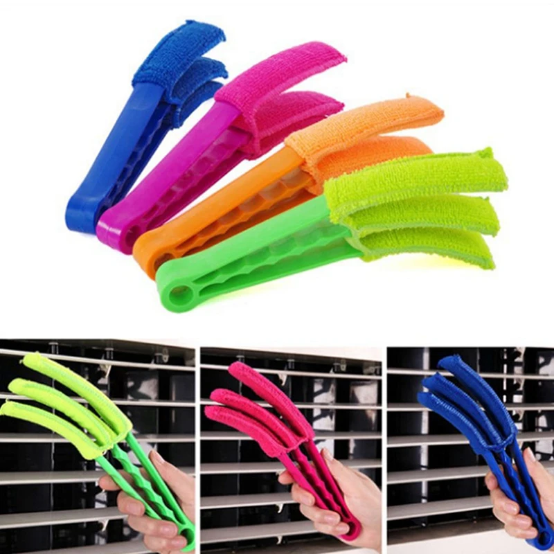 

2019 Hot Slat Venetian Triple Clean Brushes Duster Microfiber Cleaner Dust New Blinds Home Clip Computer Keyboard Cleaning