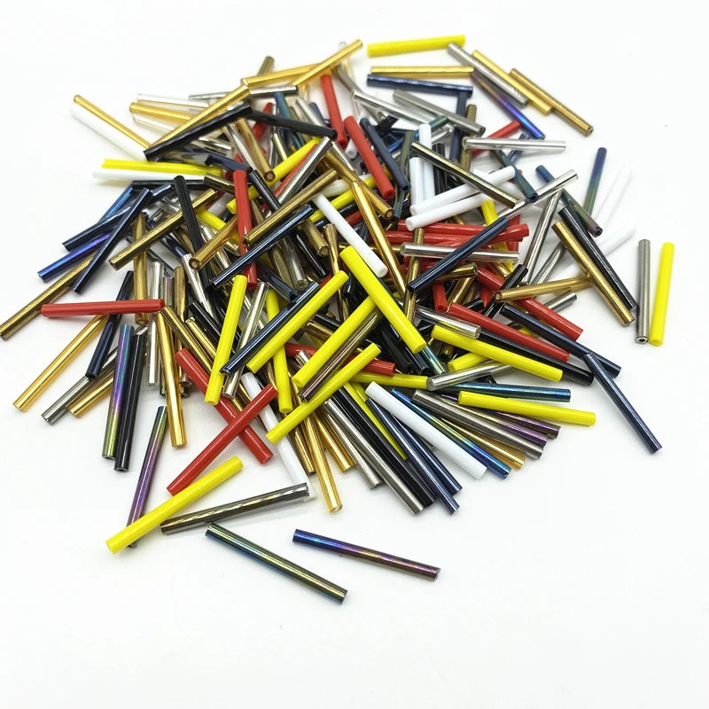 Set Di 42 Perline A Tubo Curvo Per Gioielli Fai Da Te - Acrilico Cristallo Con Distanziali Ottone E Filo Elastico, Foro Grande 3.5-4mm, Confezione Con Contenitore