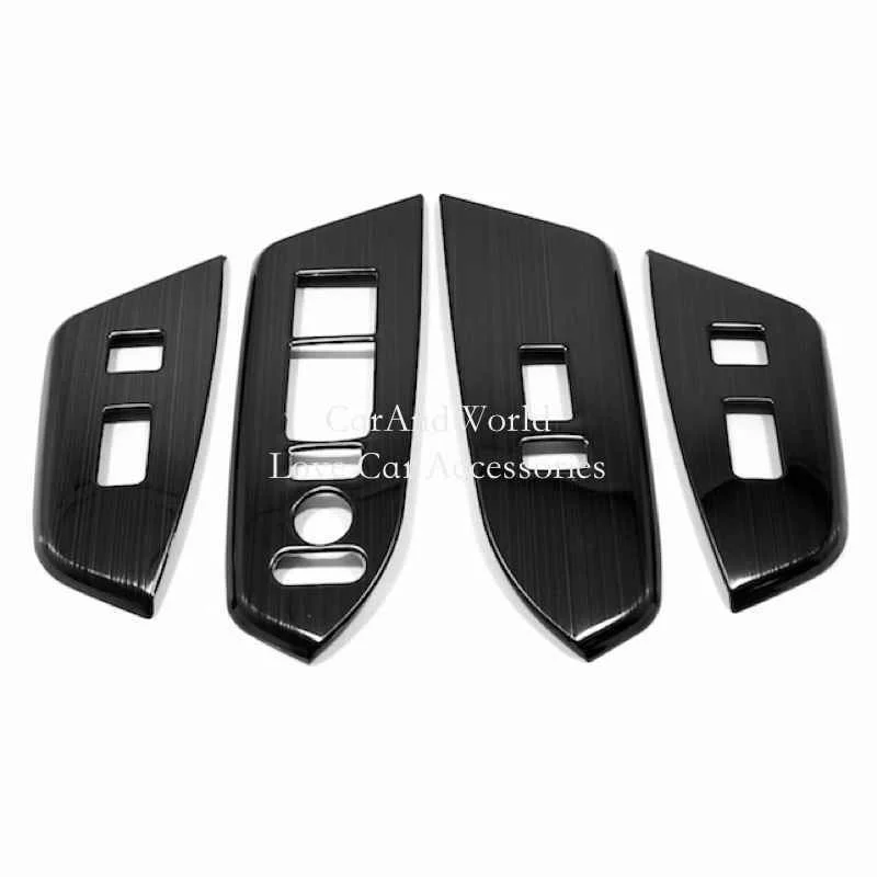 

Stainless Steel Door Window Lift Cover Glass Switch Frame Garnish Trims For Honda CRV CR-V 2017-2021 Car Interior Accessories