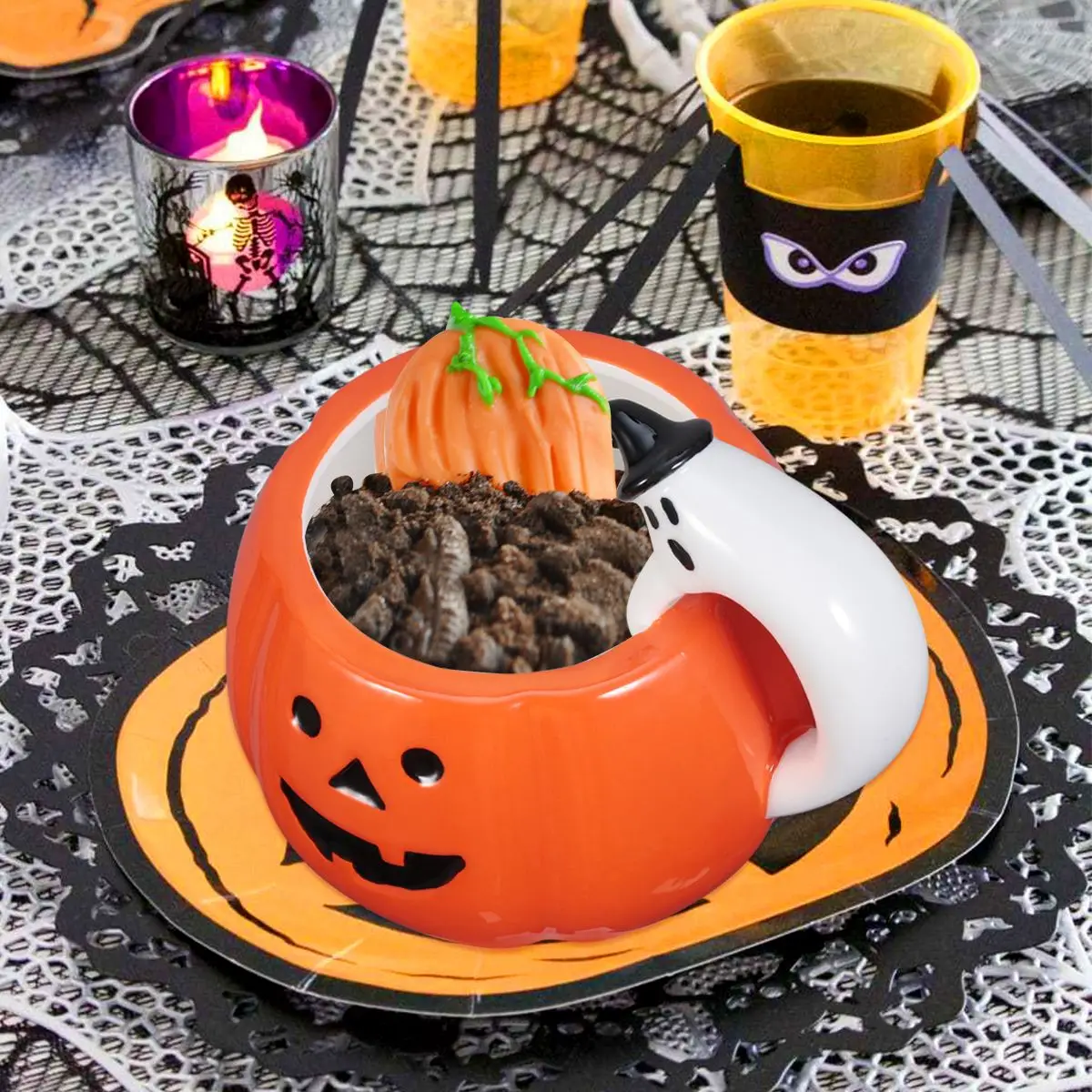 1pc Ceramic Mug Festival Creative Fashionable Stylistic Halloween Mug Pumpkin Coffee Cup Ceramic Cup for Home Bar Office Coffee