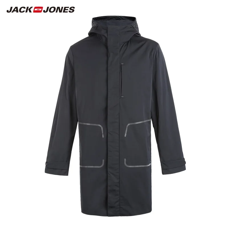 JackJones осень мужская трендовая куртка с капюшоном Длинная Куртка 218321514