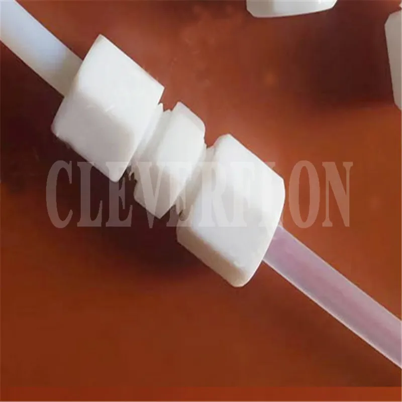 Corrosive resistance PTFE tube fitting F4 plastic straight reducer union pipe connector