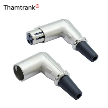 

100pcs/lot 3 Pin XLR Right Angle Connector XLR Male / Female Jack Plug Microphone MIC Cable Soldering 90 Degree Wire Connector