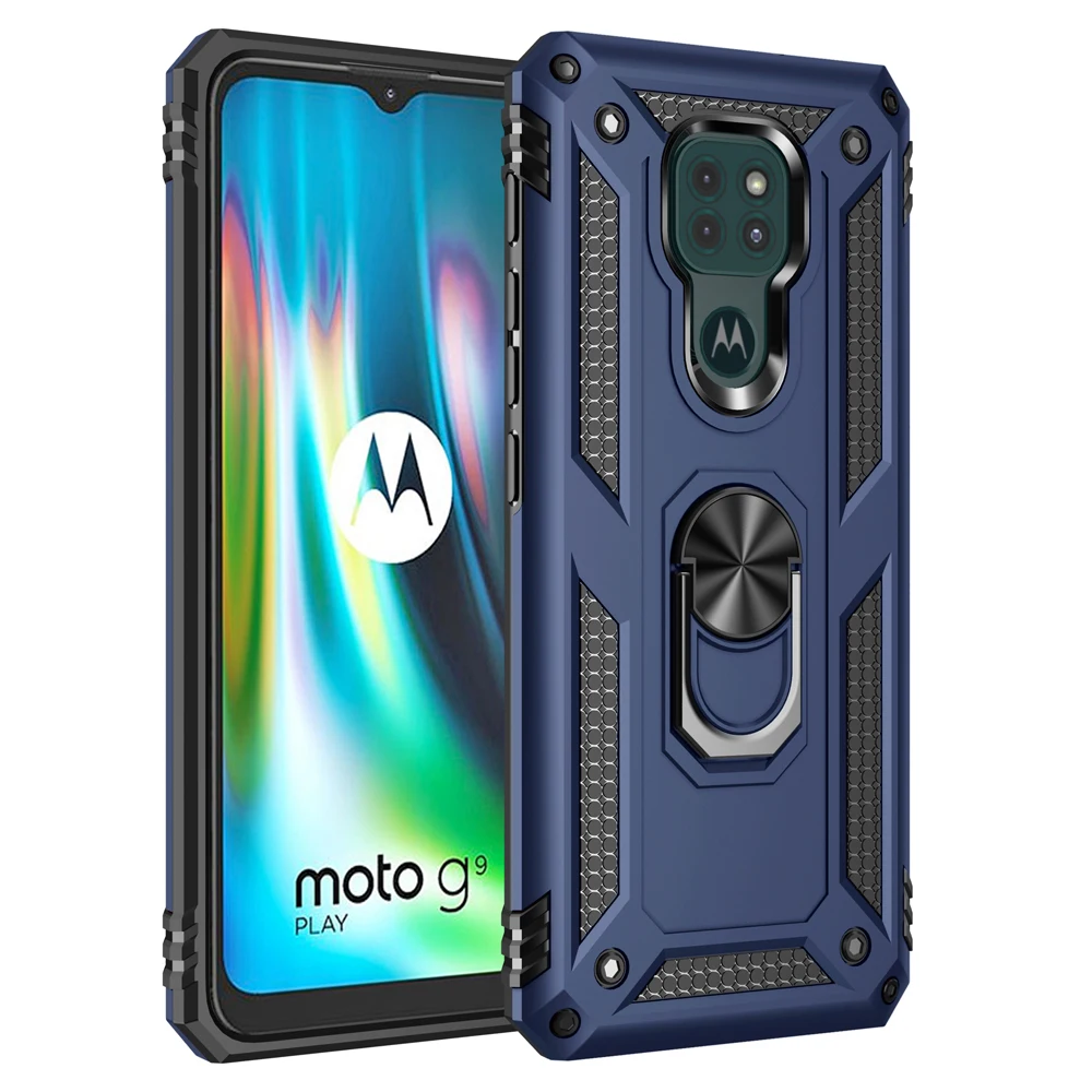 Funda con soporte de anillo funda para Motorola Moto One G Stylus G9 Play Power E7 Plus 2021 G9play E7plus, carcasa de TPU a prueba de golpes