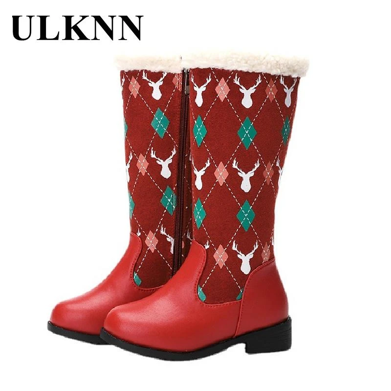 Botas planas la rodilla para niñas, rojos cálidos para invierno, zapatos de lata para bebés|Botas| - AliExpress