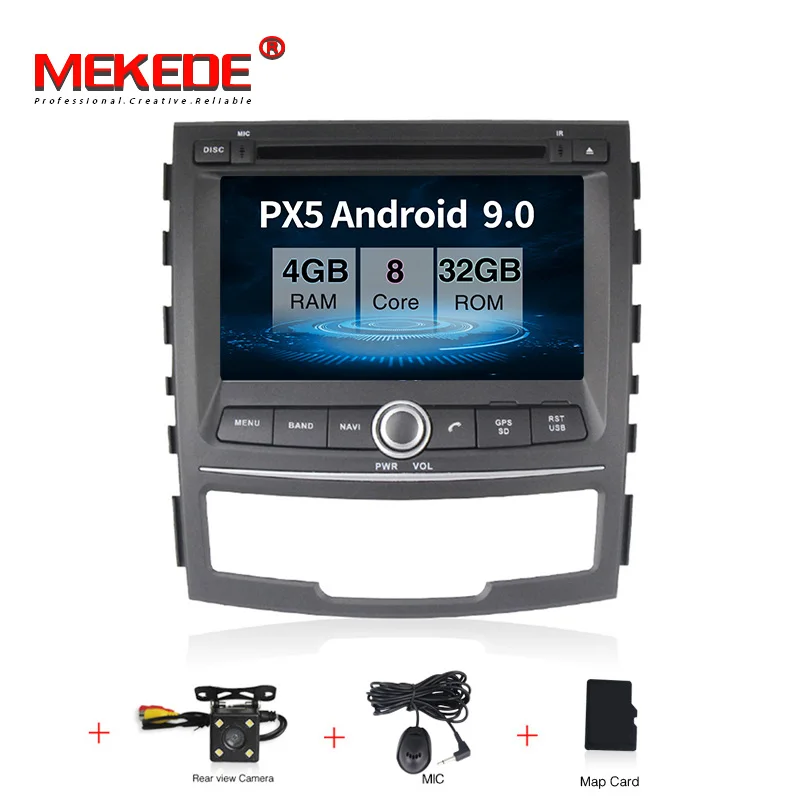 32G DVD CAMERA MEKEDE 1024X600 2Din Восьмиядерный 4G ram Android 9,0 автомобильный мультимедийный плеер для SSANGYONG KORANDO 2011-2013 стерео навигационный GPS радиоприемник - Цвет: 32G DVD CAMERA