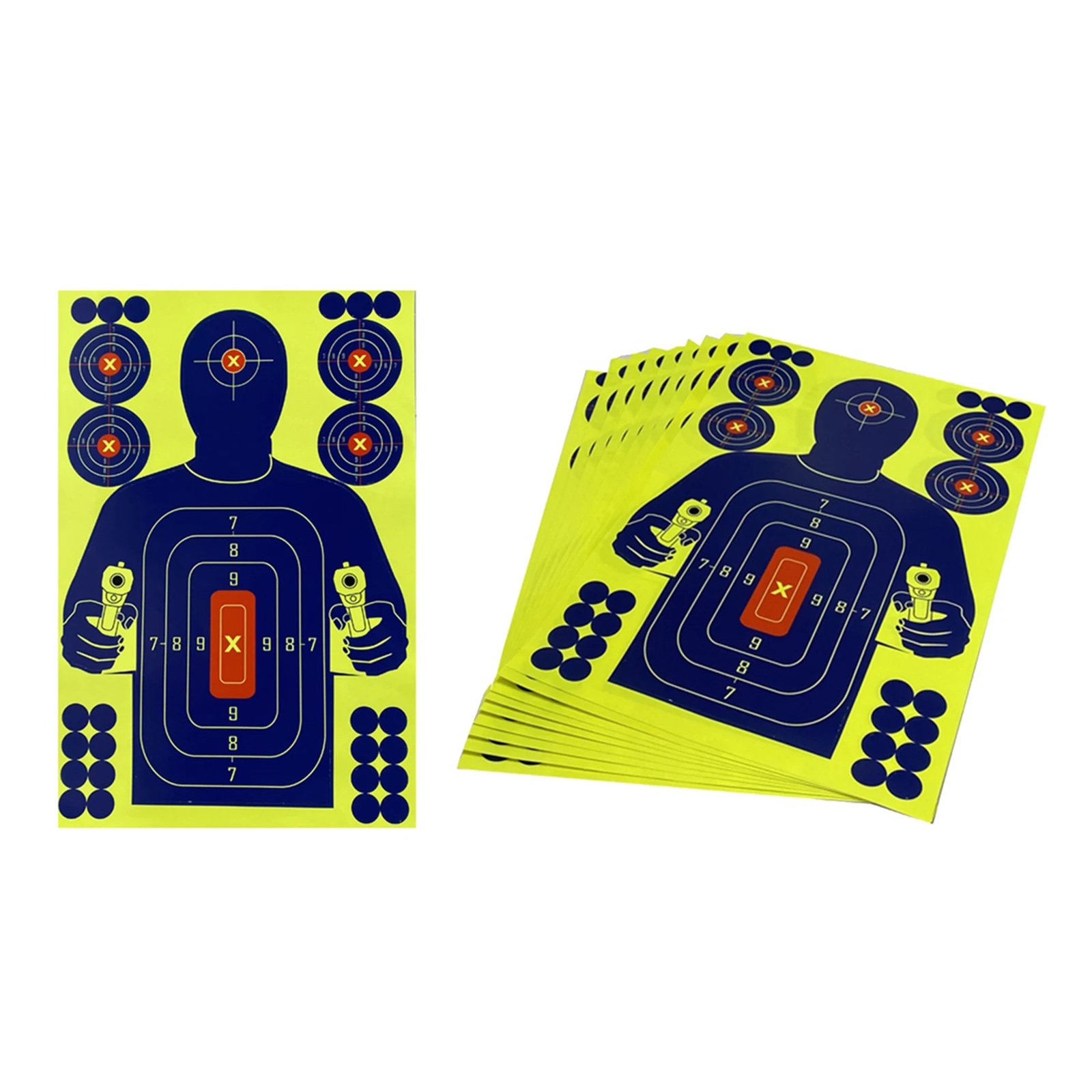 10pack Shooting Targets 12*18 inch Silhouette Splatter Reactive Paper Targets Fluorescent Rifle Pistol  Pellet Gun