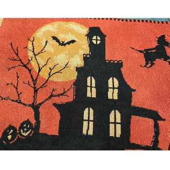 

Funny Castle Table Flag Halloween Tablecloth Delicate Table Cover Decorative Table Runner for Home Party Kitchen Bar (33x180cm)