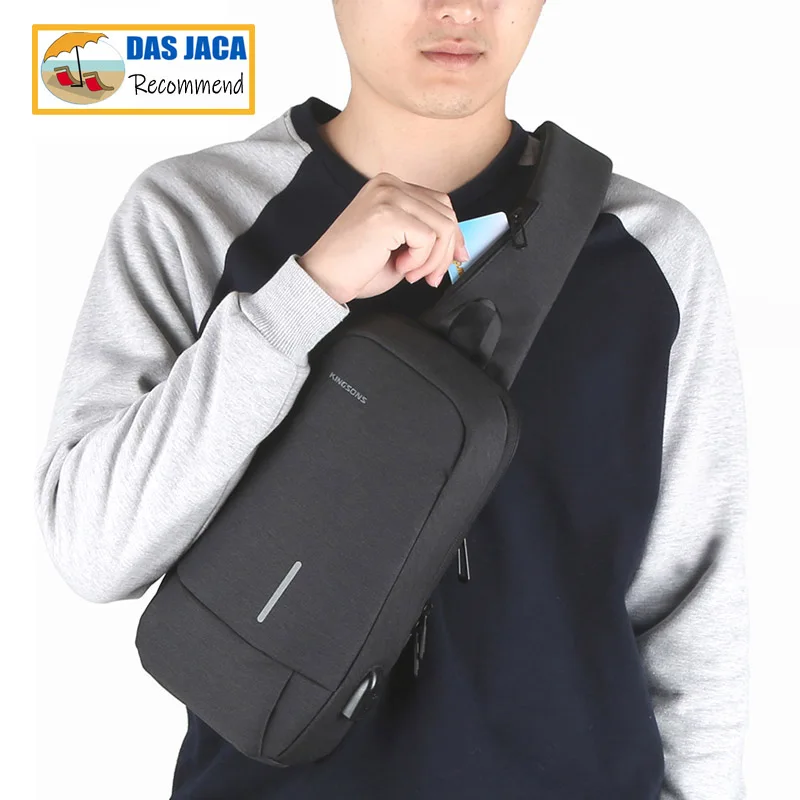 Small Backpack Over Shoulder For Men One strap Chest Bag Leisure Travel Crossbody Backpack USB Charging Lightweight