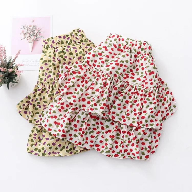 

2019 Summer New Style Sweet Elegant Elastic Waist Chiffon Small Floral Printed Skirt Student Cake Dress