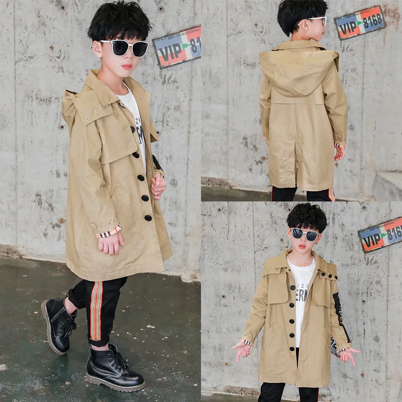 

Europe Genuine Product Trend Trench Coat BOY'S Autumn New Style Pure Cotton Light CHILDREN'S Coat Casual CHILDREN'S Jacket in La