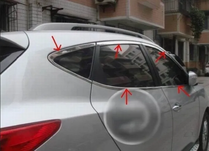 

Stain full Window sill Trim stainless frame for ix35 2010-2012 car styling 10 pcs