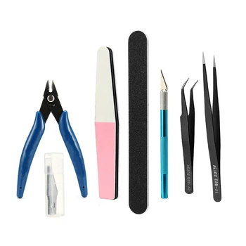 

9pcs DIY Hobby Grinding Home Toys Model Building Kit Basic Tools Tweezer Craft Metal Garden Making Modeler Plier