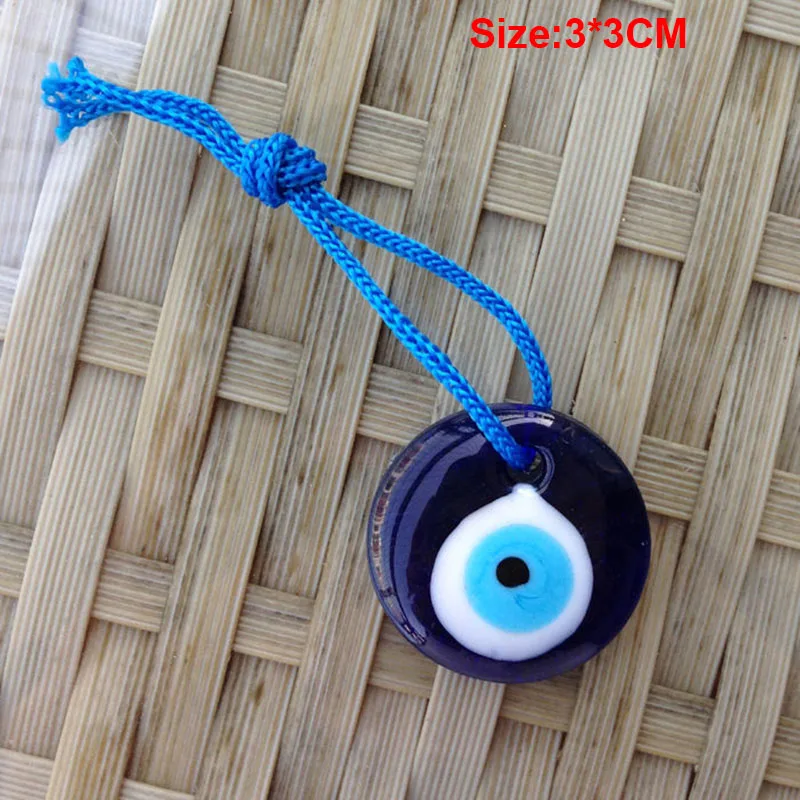 2.5cmx2.5cm Lampwork стекло Турецкий Дурной глаз Шарм Подвеска автомобиль домашний амулет индейка орнамент Высокое качество - Цвет: 2.5cmx2.5cm