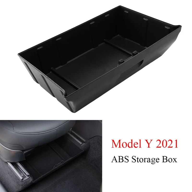 for Tesla Model Y 2021 Car Seat Storage Tray Drawer Storage Box Under Seat Interior Organizer