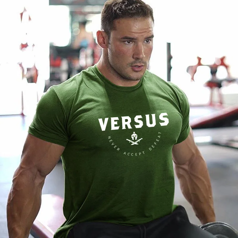 Мужская футболка с коротким рукавом и надписью Muscle fitness Brothers, стиль, повседневная спортивная Базовая футболка, летняя новая стильная мужская футболка для бега