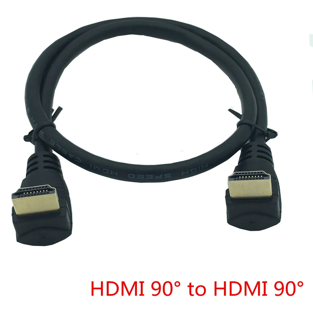 Кабель HDMI 4K 3D с прямым углом 90 градусов кабель двойным Углом Вниз разъемом Папа