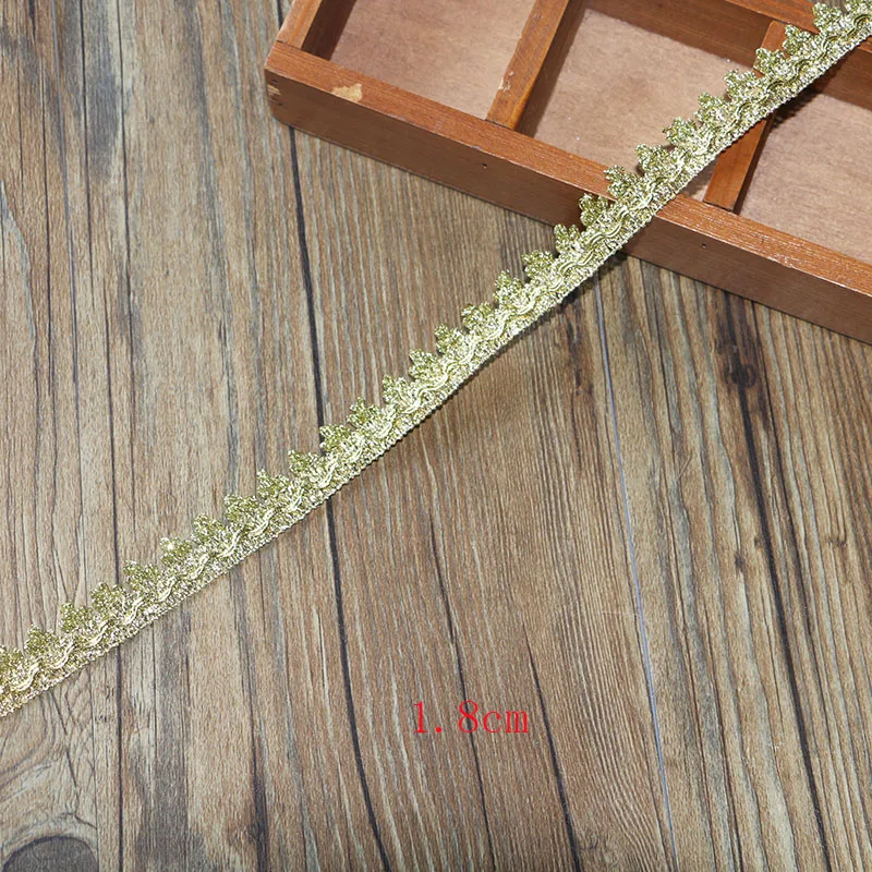 10 yard 1.8cm 10 ярдов Золотой код Мода DIY Золотое кружево вязание узор изысканный ручной работы DIY аксессуары - Цвет: 10 yard 1.8cm
