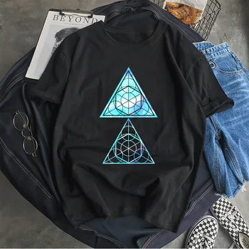 

Summer Tops Blue Triangles Sacred Geometry Printing Tshirt Fashion Animal T-shirt Men Women Unisex T Shirts Casual Short Sleeve