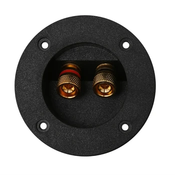 

New Car Stereo Speaker Box Terminal Round With 2 Banana Jack Speaker Terminal Connectors Glided