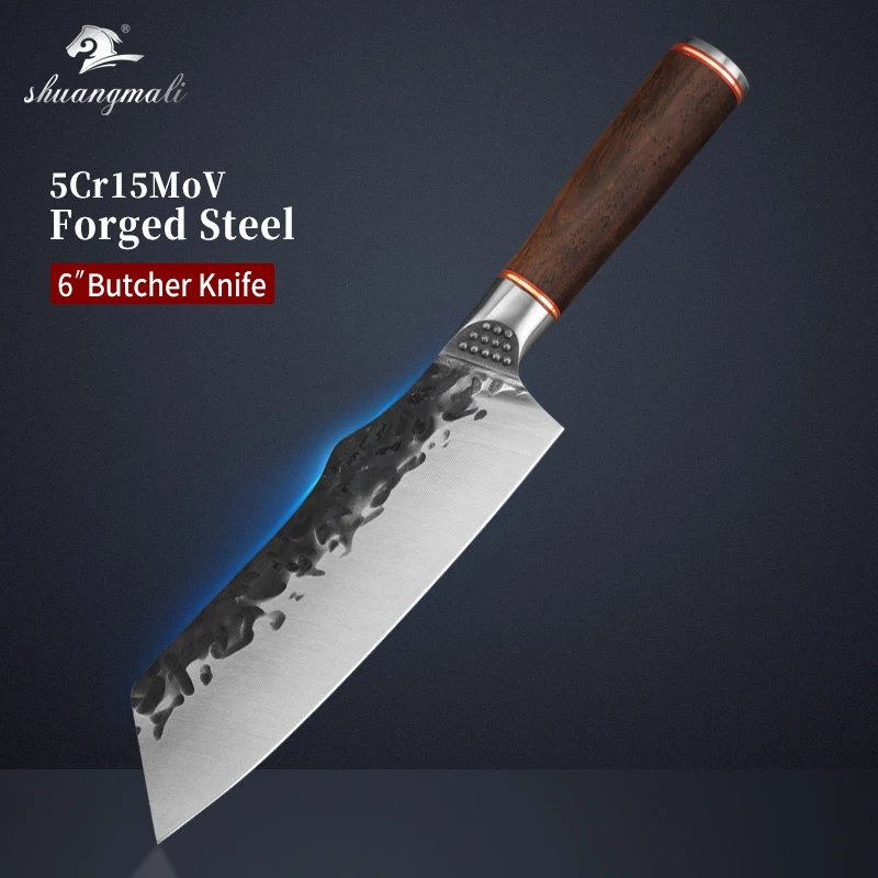 Shuangmali 6 Inch Butcher Chef Knives 5cr15mov Stainless Steel Kitchen