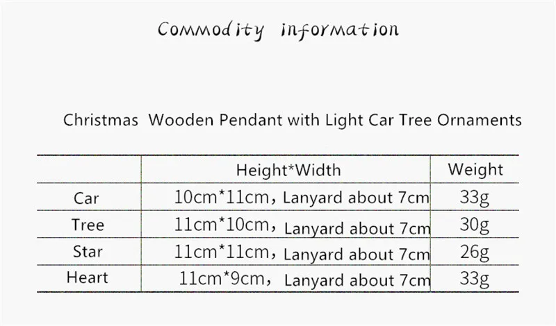 Новогоднее Рождественское украшение Креативный светодиодный светильник Рождественская елка подвесной кулон звезда автомобиль сердце деревянные украшения Рождественские Вечерние